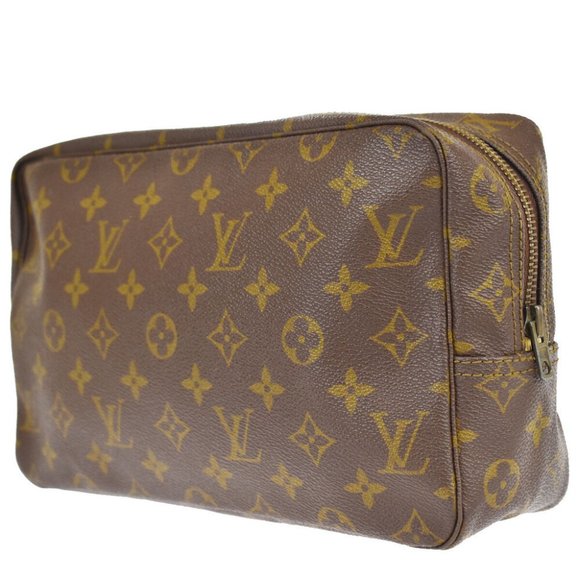 Authentic LOUIS VUITTON Trousse Toilette 28 Clutch Hand Bag Monogram Brown - Picture 6 of 8